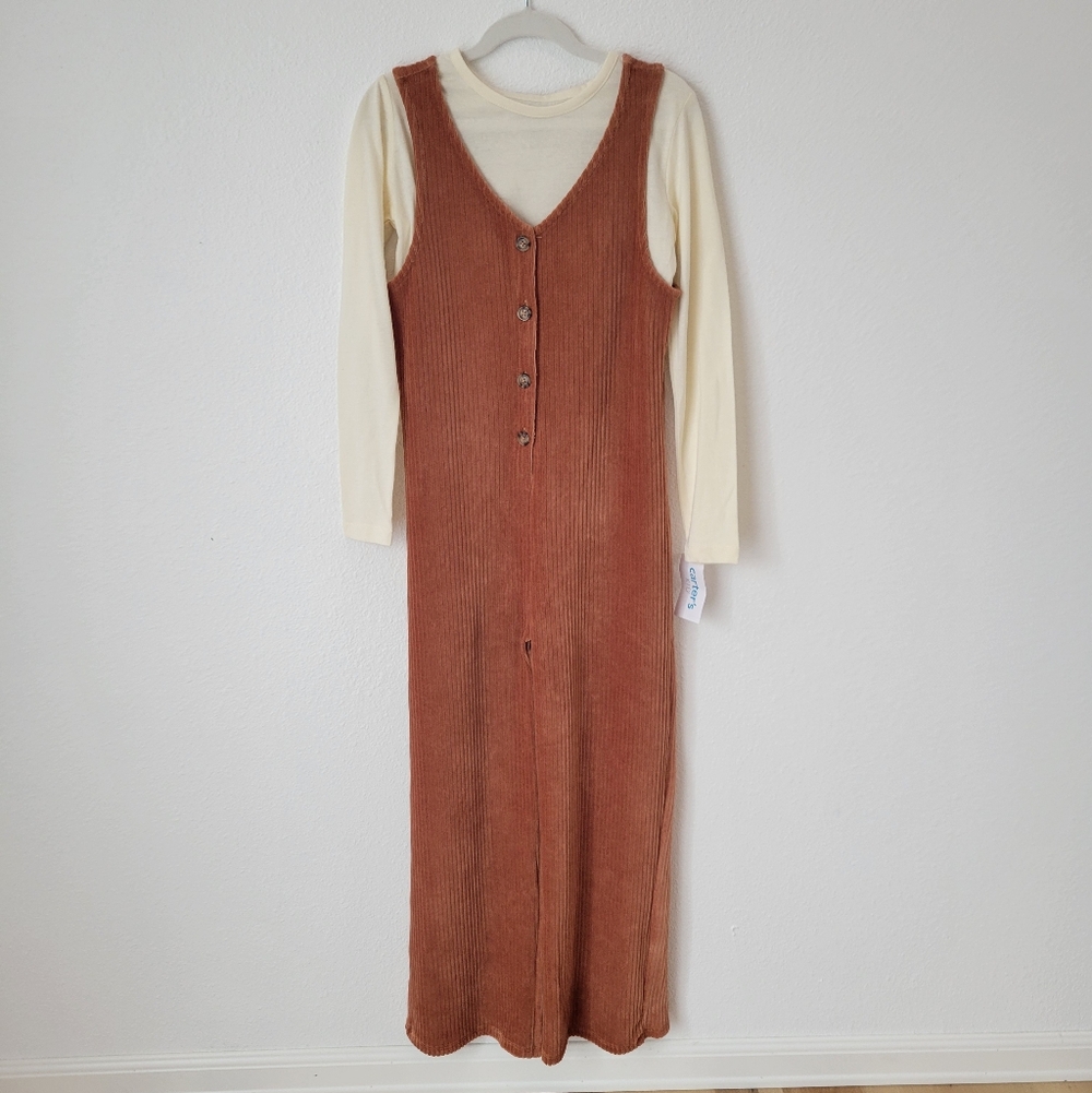 NWT Carter’s Rust Velour Jumpsuit w/ Cream Top Girls Size 8